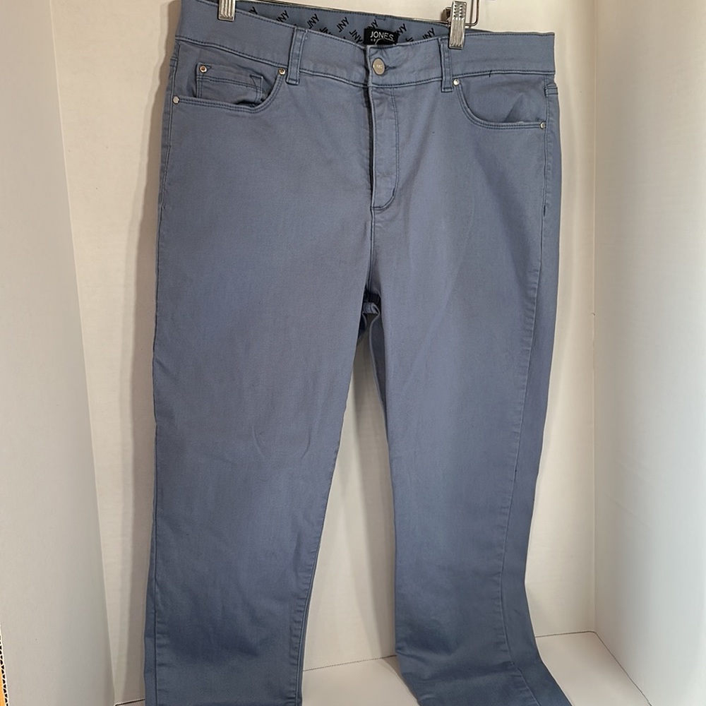 Jones New York comfort waist gray blue jeans size 14 denim